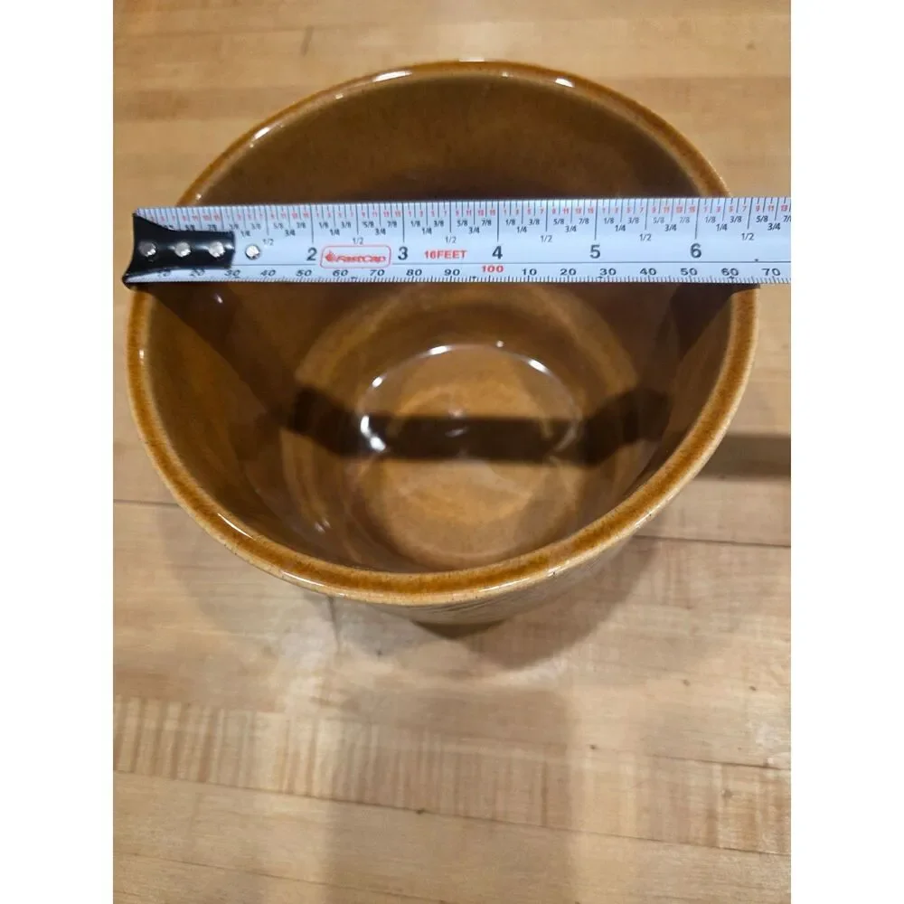 Vintage 1979 Haeger Pottery FTD Tan Brown Foam Drip Glaze Ceramic Planter